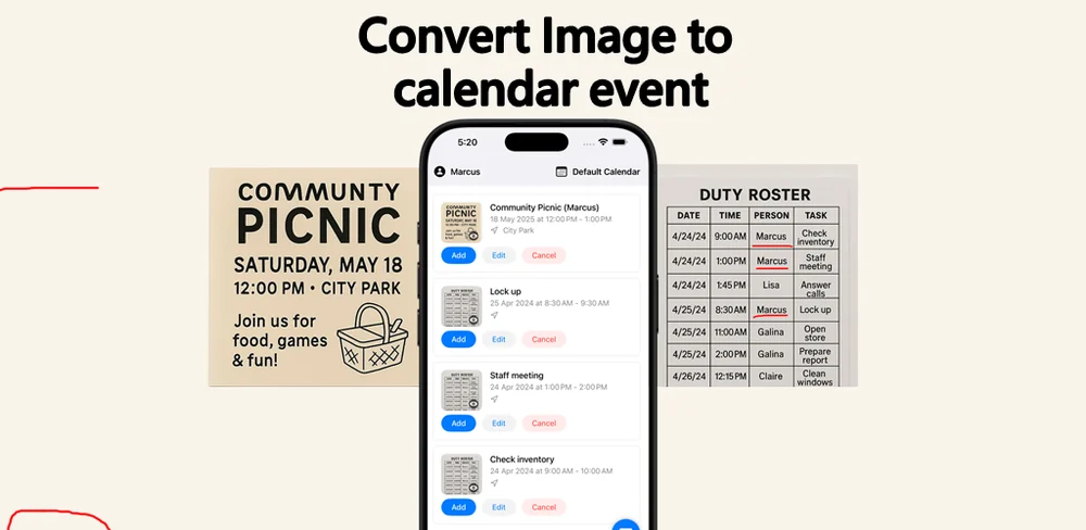 ImageCal — turn a photo of an event into a calendar entry